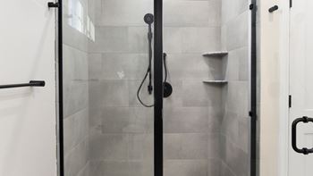 Walk-In Shower with Porcelain Tile